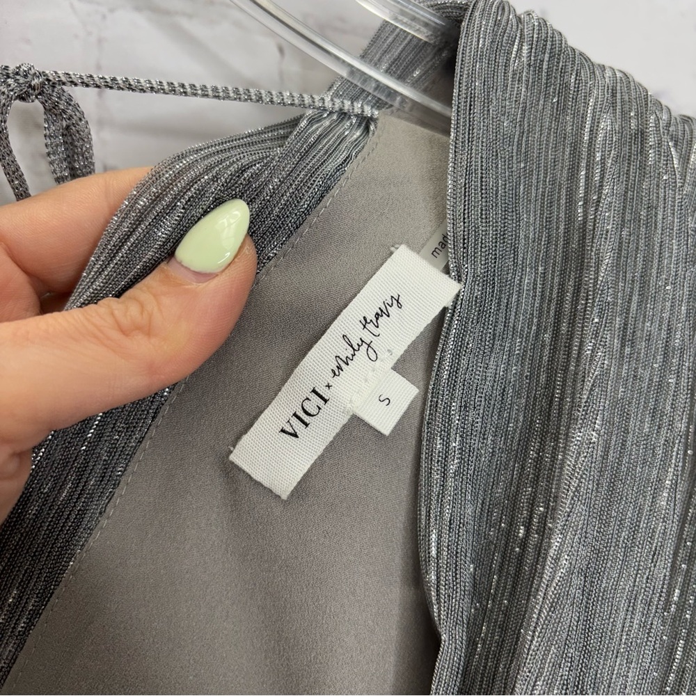 Vici x Emily Travis Silver Tiered Maxi Dress - Picture 5 of 6